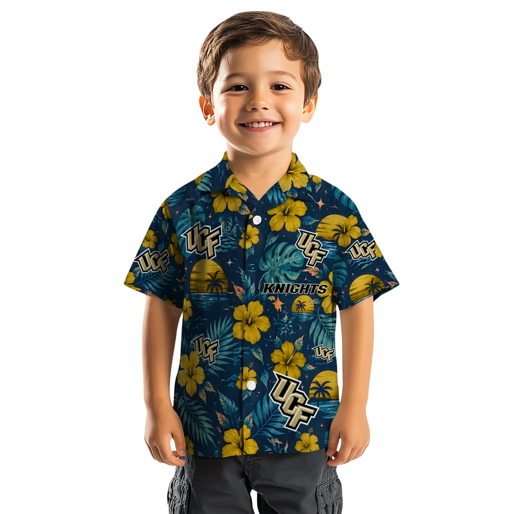 UCF Knights Hawaiian Shirt - Custom Gold Blue UCF Knights Hawaiian Shirt - Custom Gold Blue