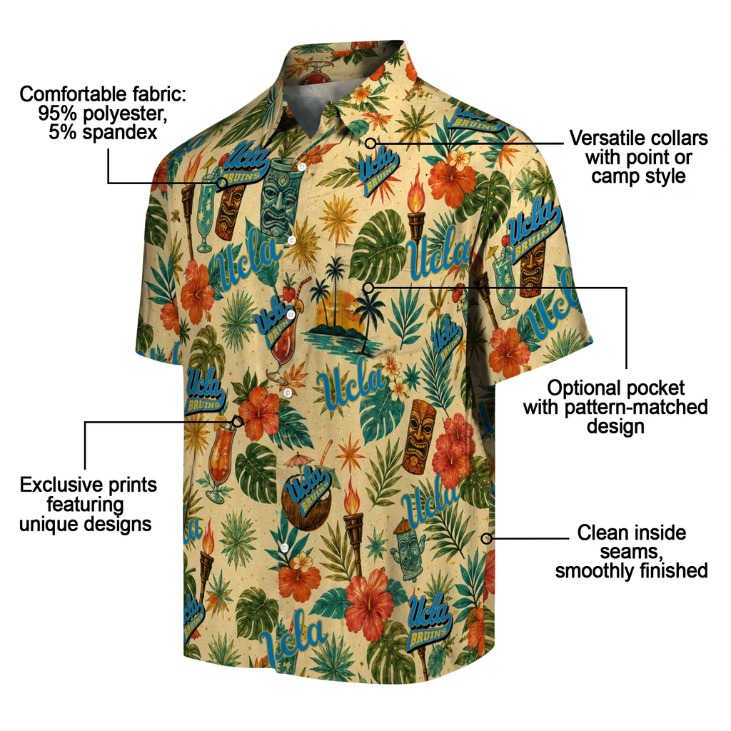 UCLA Bruins Hawaiian Shirt - Personalized Cream UCLA Bruins Hawaiian Shirt - Personalized Cream
