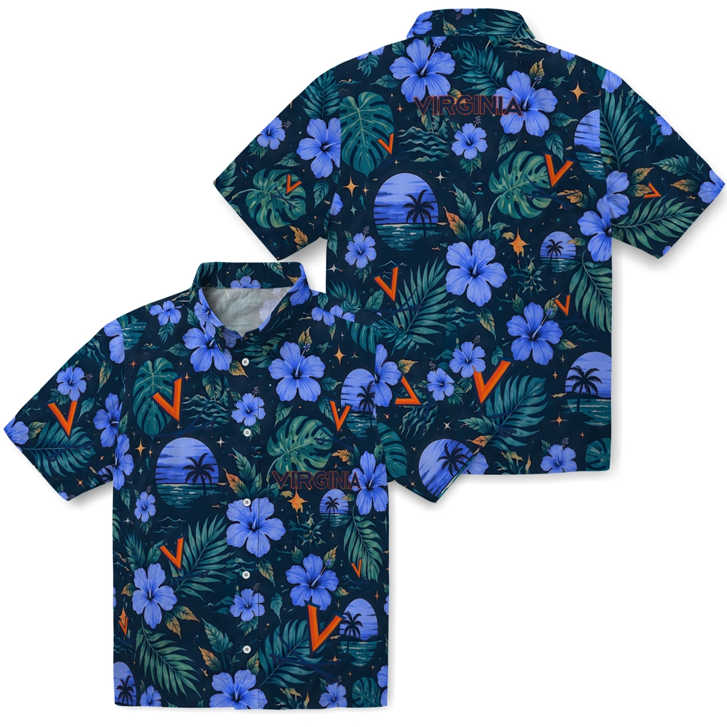 Virginia Cavaliers Hawaiian Shirt - Personalized Blue Virginia Cavaliers Hawaiian Shirt - Personalized Blue