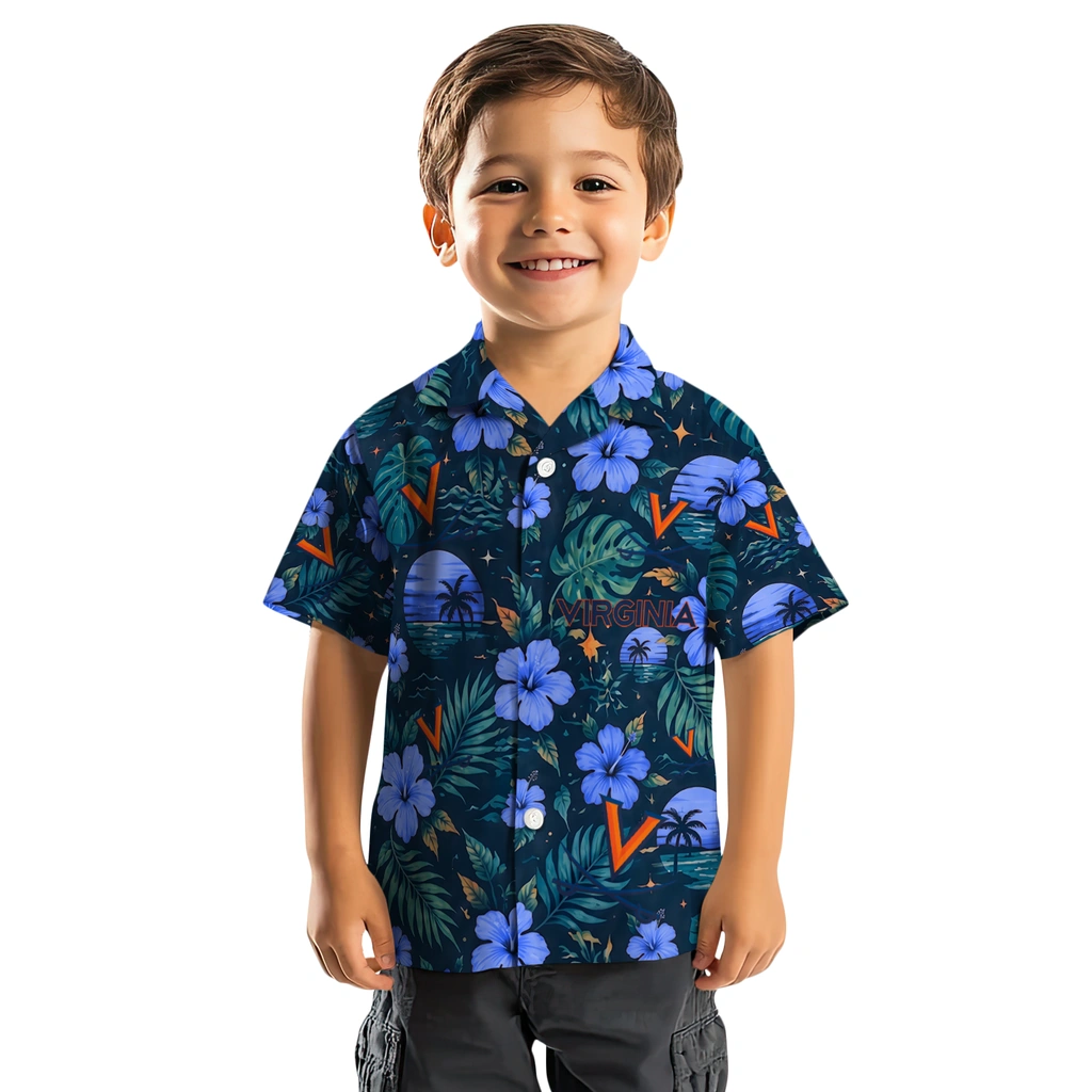 Virginia Cavaliers Hawaiian Shirt - Personalized Blue Virginia Cavaliers Hawaiian Shirt - Personalized Blue