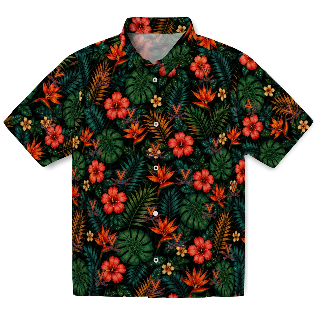 Virginia Cavaliers Hawaiian Shirt - Personalized Dark Green