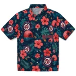Washington Nationals Hawaiian Shirt - Custom Red Blue 1 Washington Nationals Hawaiian Shirt – Custom Red Blue