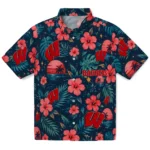 Wisconsin Badgers Hawaiian Shirt - Customized Red Blue 1 Wisconsin Badgers Hawaiian Shirt – Customized Red Blue